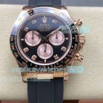 QF Gain Weight Rolex Cosmo Daytona 1:1 Copy 4131 Rose Gold Black Face Diamond Watch 